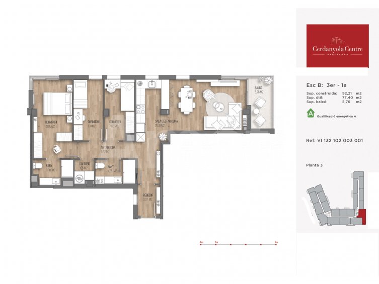 CERDANYOLA CENTRE – Pis nou de 3 dormitoris -24