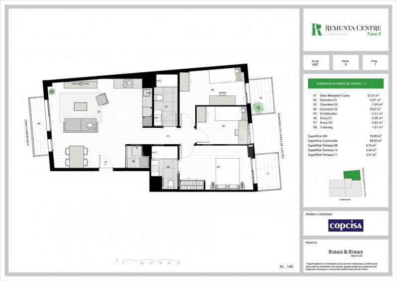REMUNTA CENTRE II- Brand new corner flat, with 3 bedrooms and 2 terraces -10