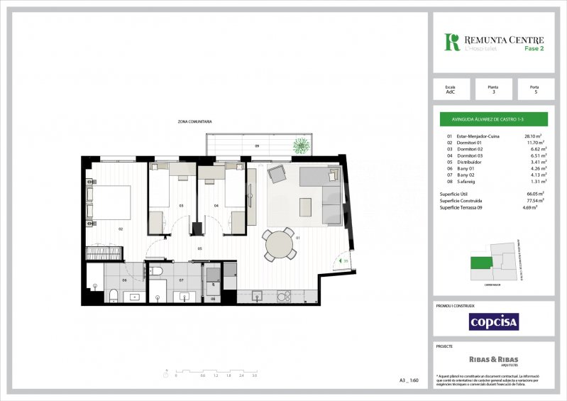 REMUNTA CENTRE II- Piso nuevo y esquinero, de 3 dormitorios y 2 terrazas -10