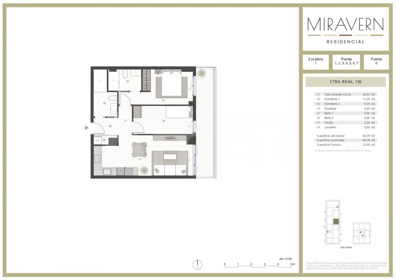 MIRAVERN RESIDENCIAL -  Exclusiva vivienda de obra nueva de 2 dormitorios con terraza y  zona comunitaria.  -24