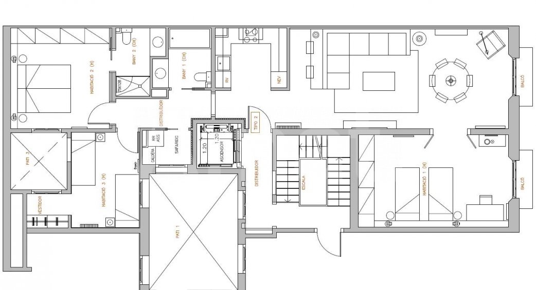 1840 APARTMENTS– Piso reformado y amueblado con 3 dorm. y piscina -46