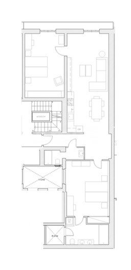 1840 APARTMENTS– Piso reformado y amueblado con 2 dorm.  con piscina -40