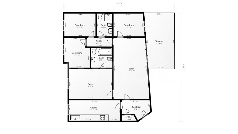Flat with terrace in the center -45