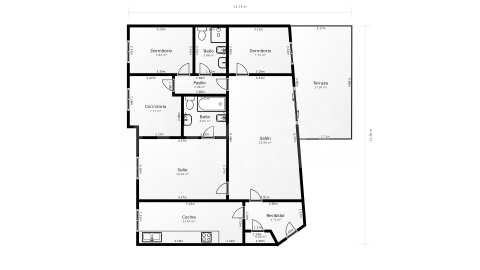 Flat with terrace in the center -45