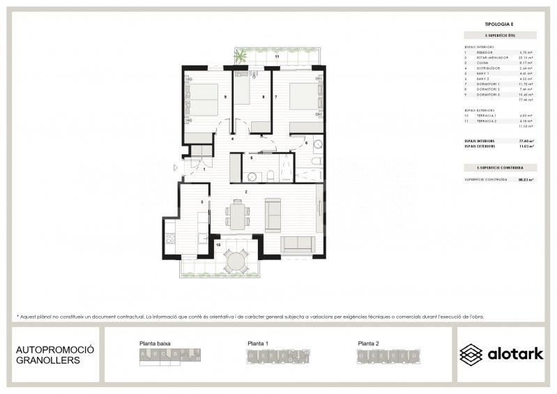 AP GRANOLLERS -Piso nuevo con 3 dorm. y terrazas, en Can Bassa -10