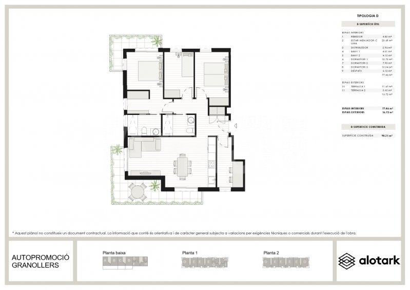 AP GRANOLLERS -New flat with 4 rooms and terraces, in Can Bassa -10